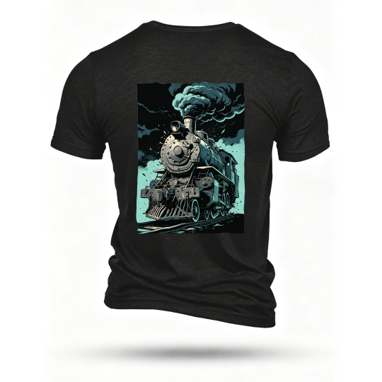 Black T-shirt, back print