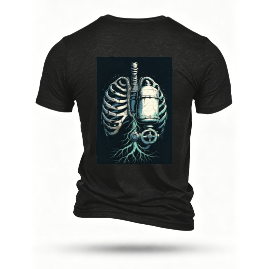 Black T-shirt, back print