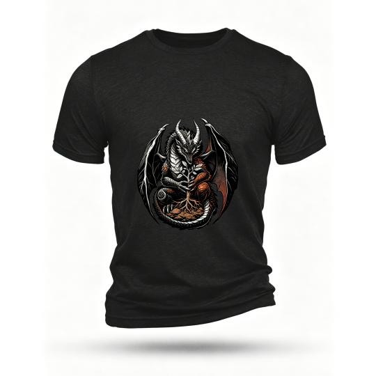 Black T-shirt, front print