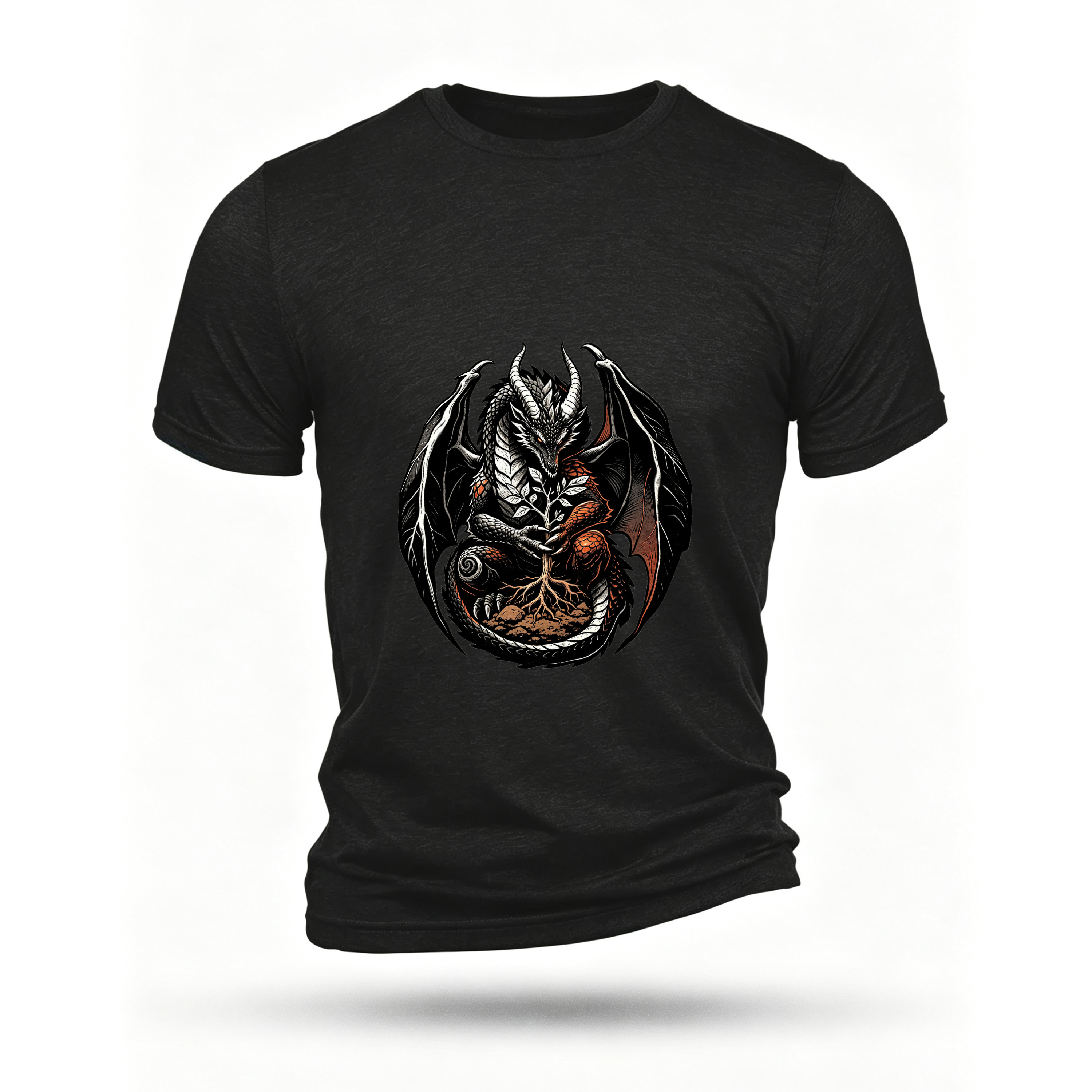 Black T-shirt, front print