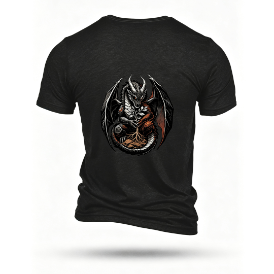 Black T-shirt, back print