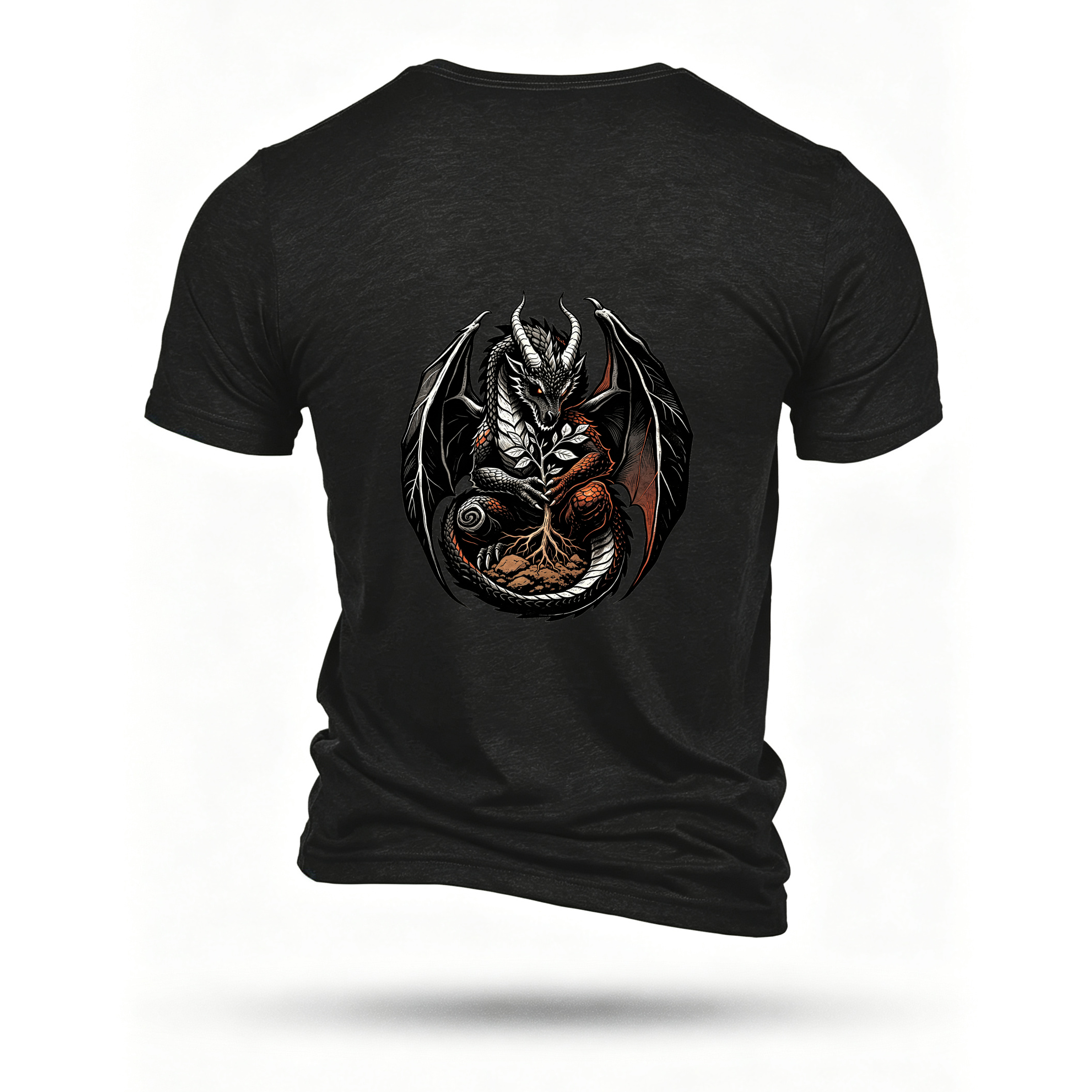 Black T-shirt, back print