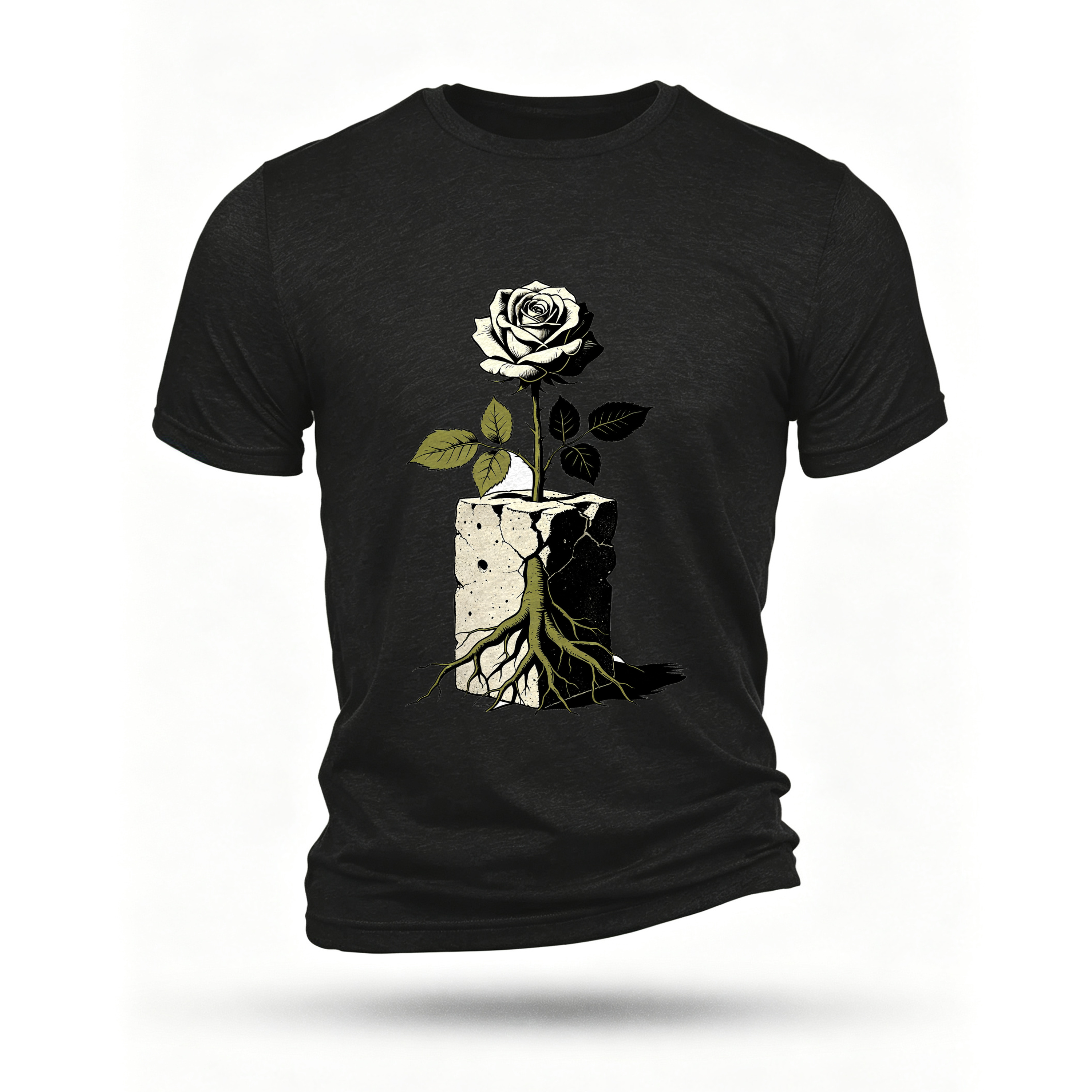 Black T-shirt, front print