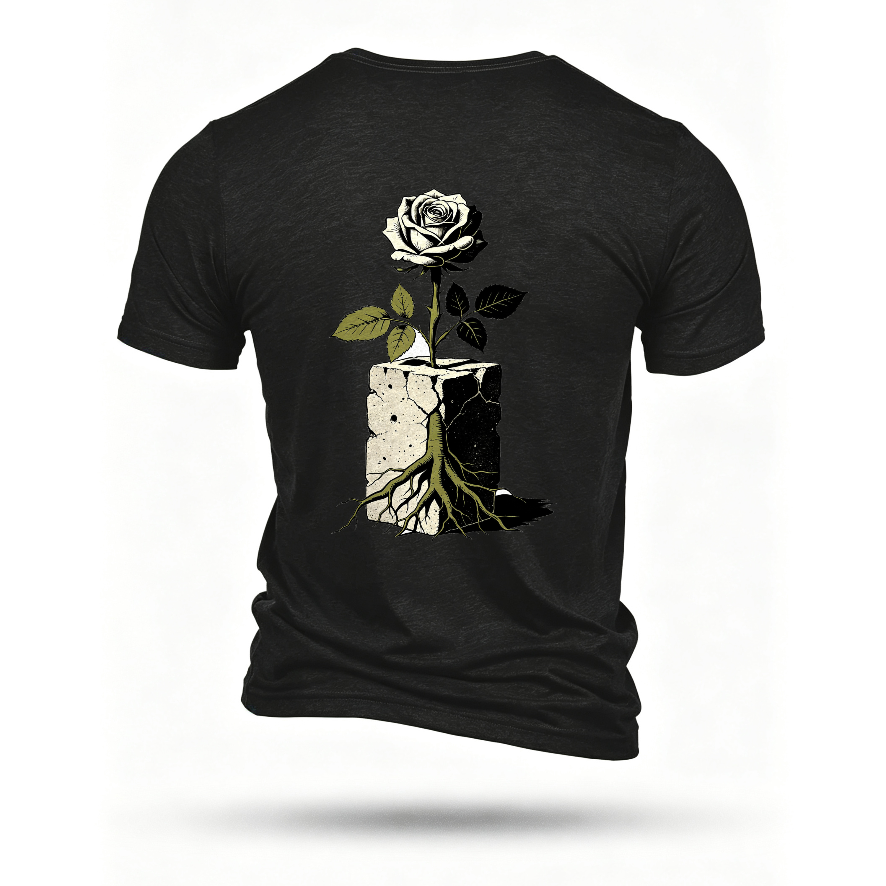 Black T-shirt, back print
