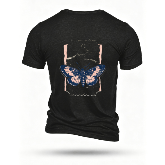 Black T-shirt, back print