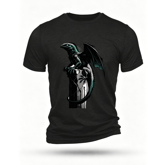 Black T-shirt, front print