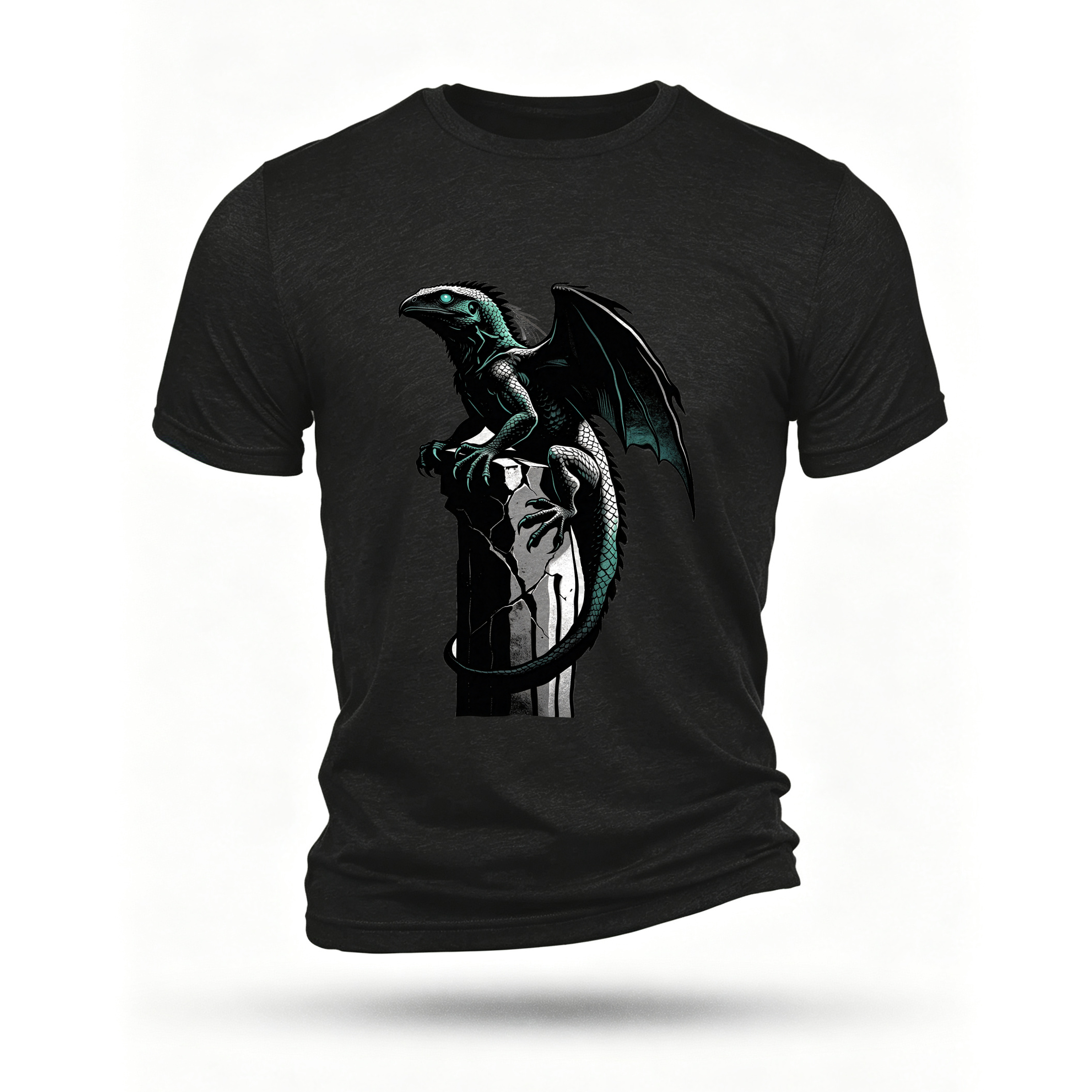 Black T-shirt, front print