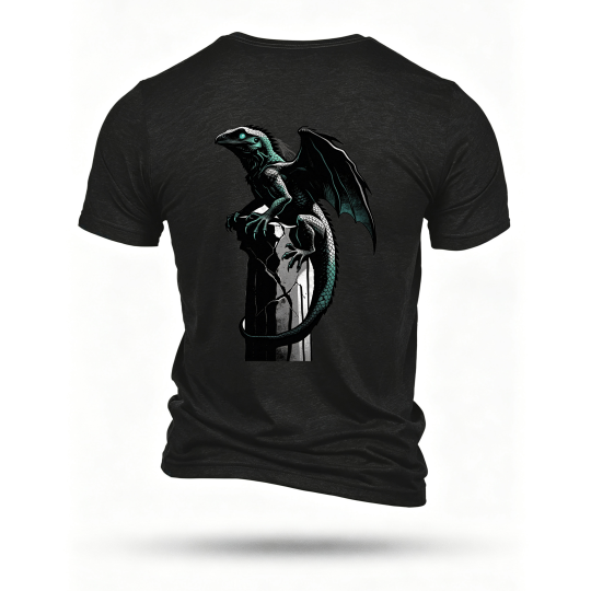 Black T-shirt, back print