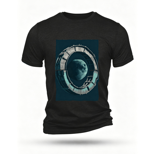 Black T-shirt, front print
