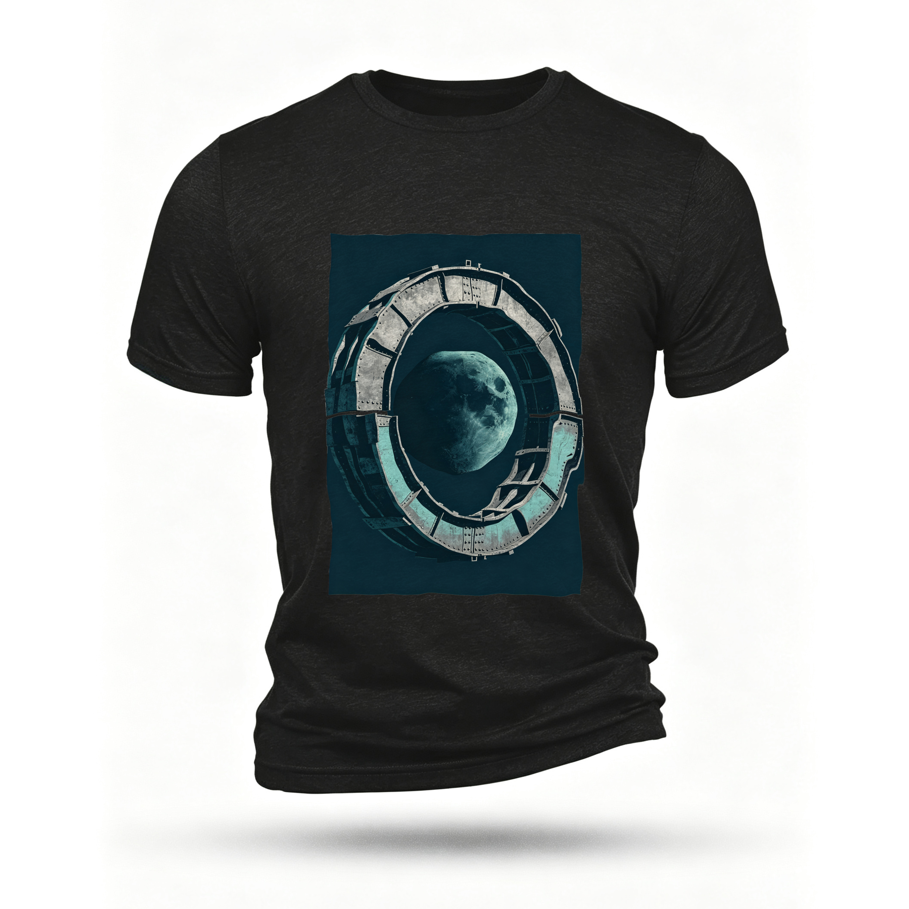 Black T-shirt, front print