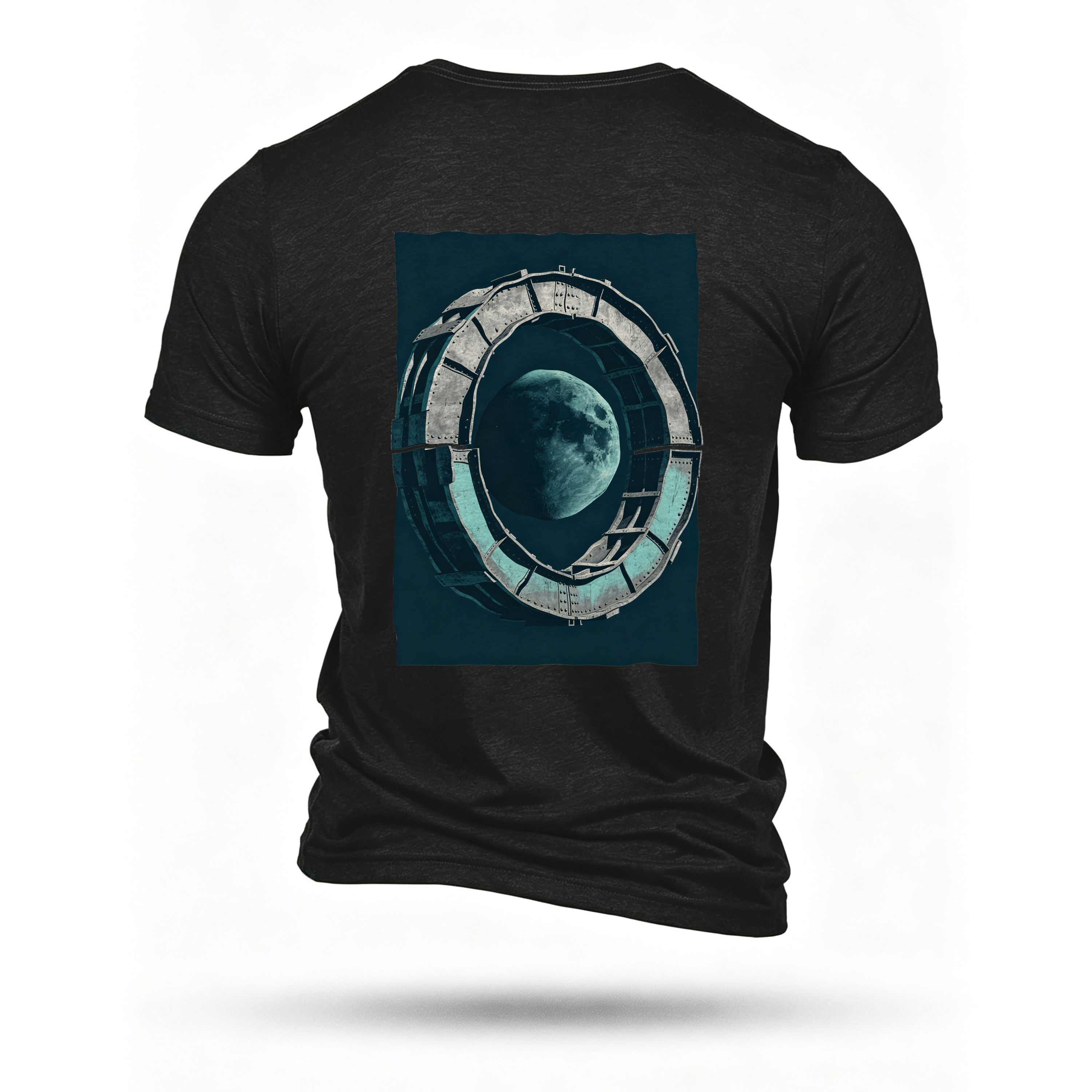 Black T-shirt, back print