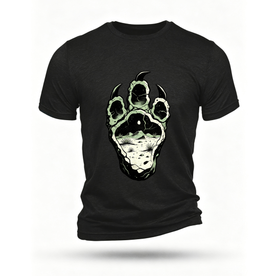 Black T-shirt, front print
