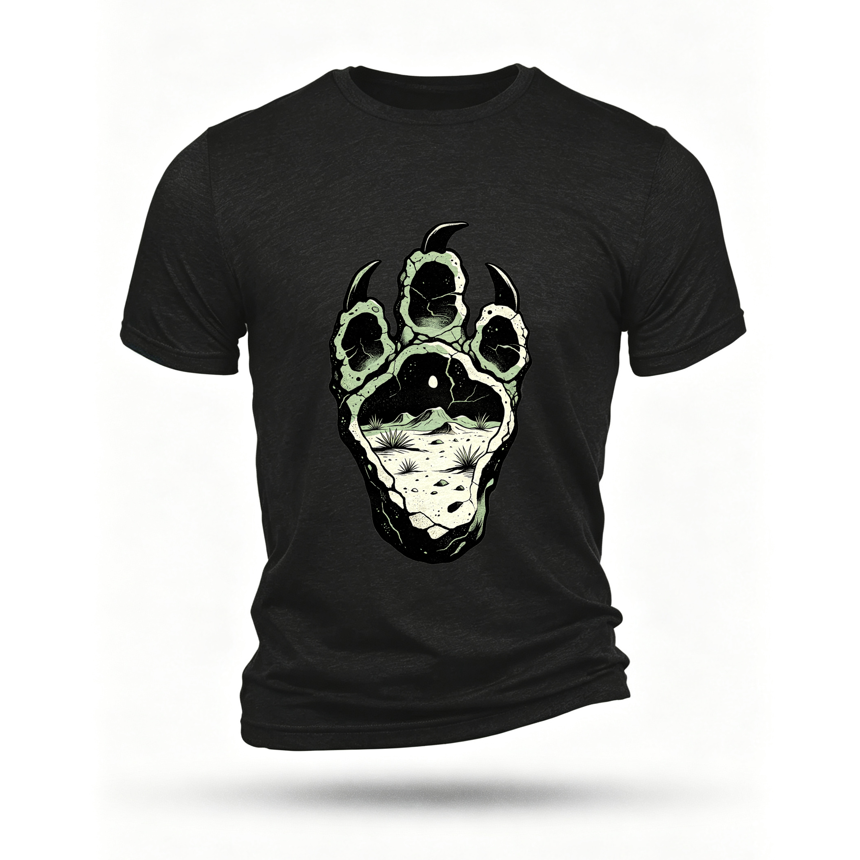 Black T-shirt, front print