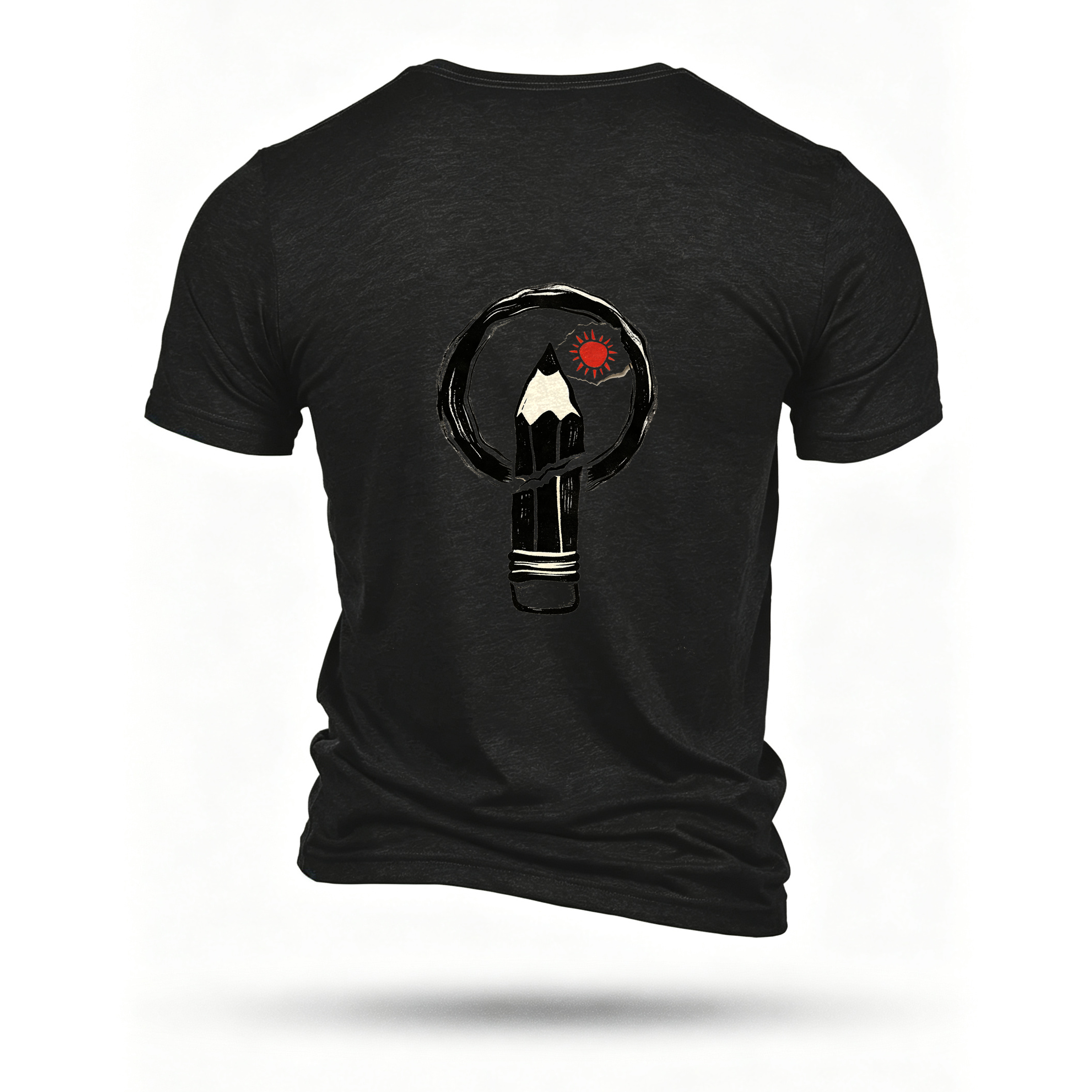 Black T-shirt, back print