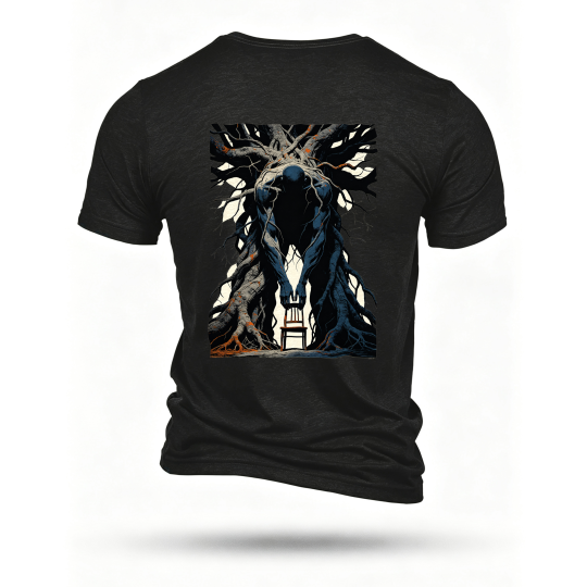 Black T-shirt, back print