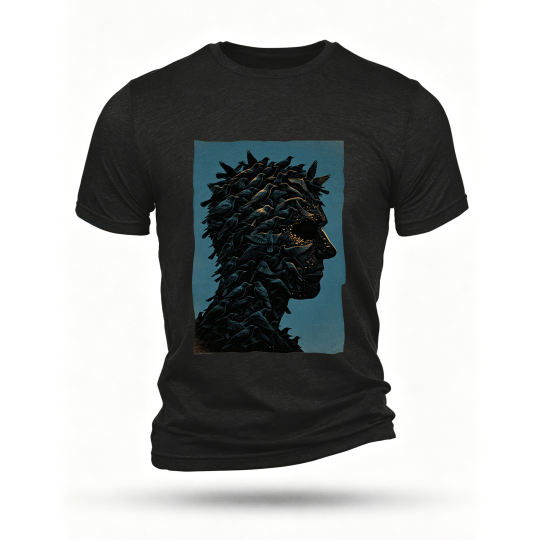 Black T-shirt, front print