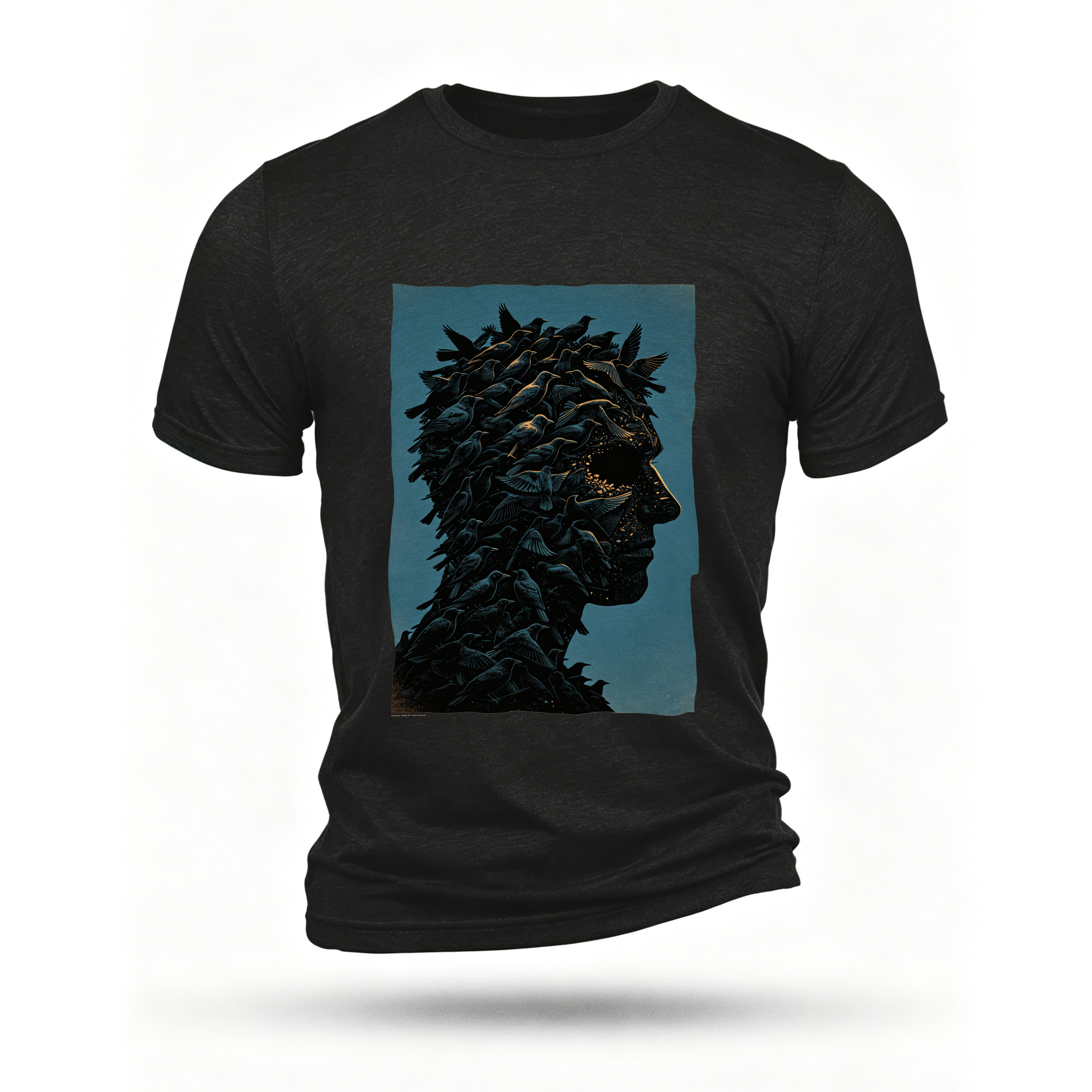Black T-shirt, front print
