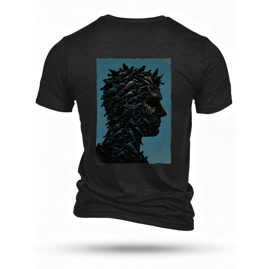 Black T-shirt, back print