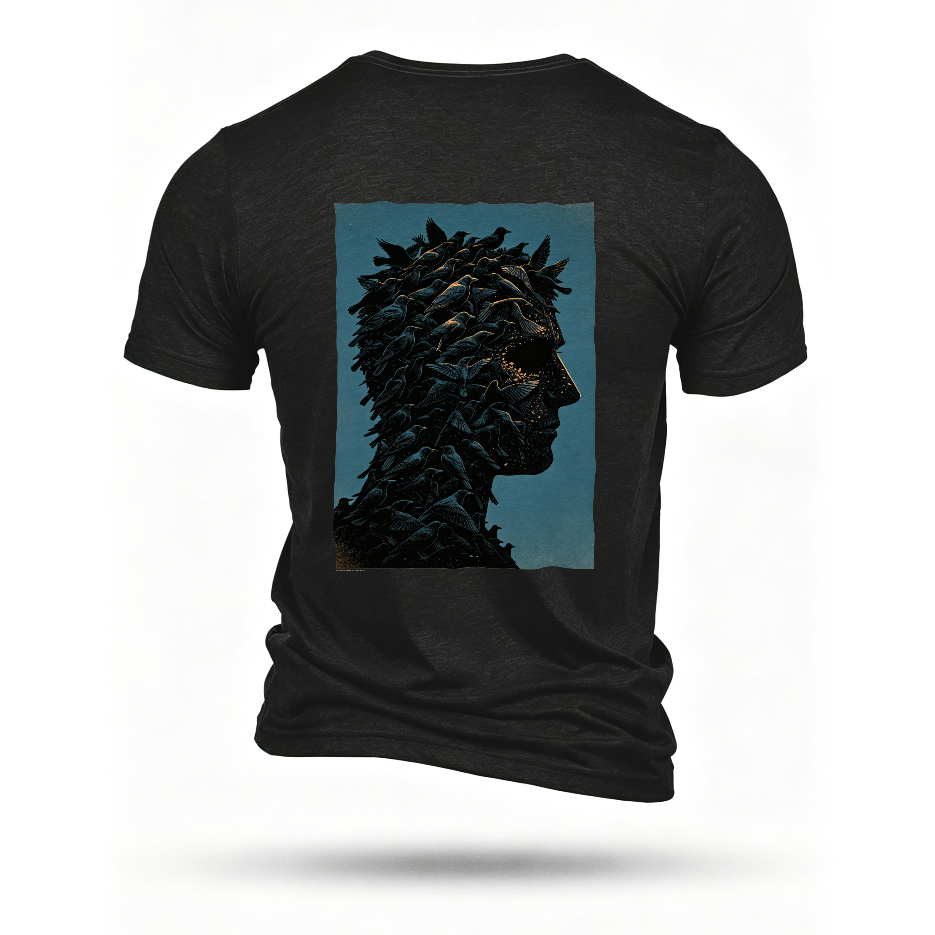 Black T-shirt, back print