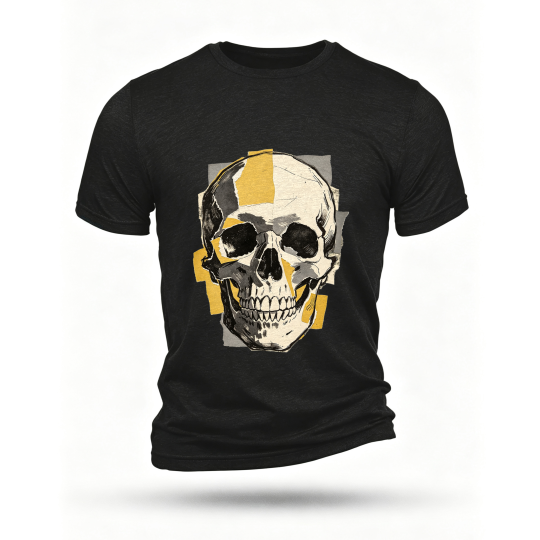 Black T-shirt, front print