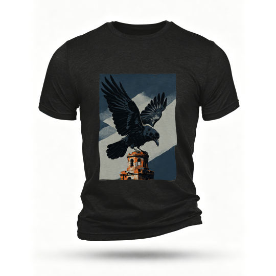 Black T-shirt, front print