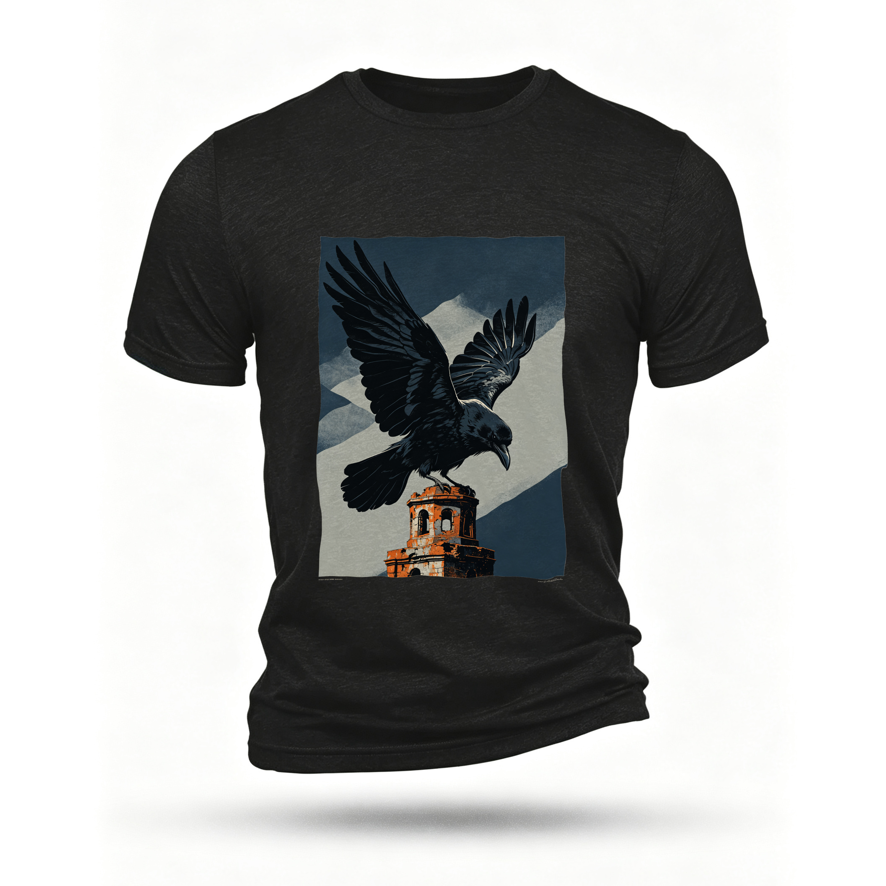 Black T-shirt, front print