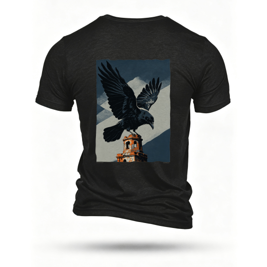 Black T-shirt, back print