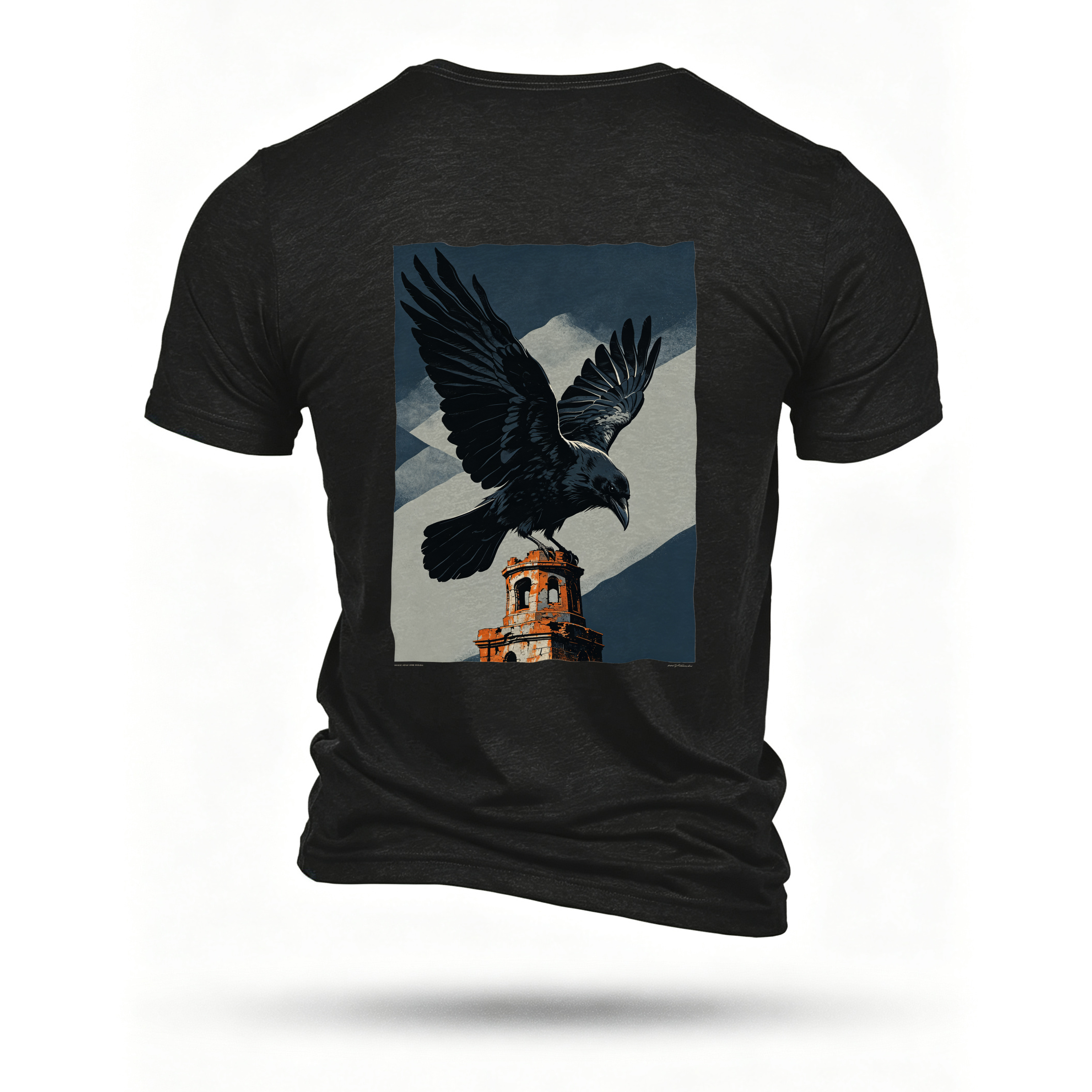 Black T-shirt, back print