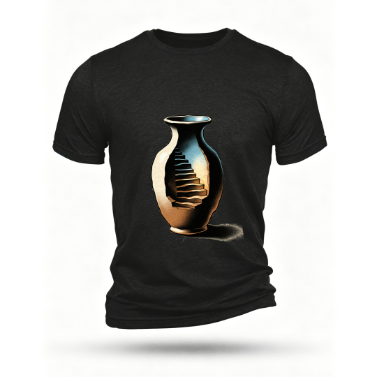 Black T-shirt, front print