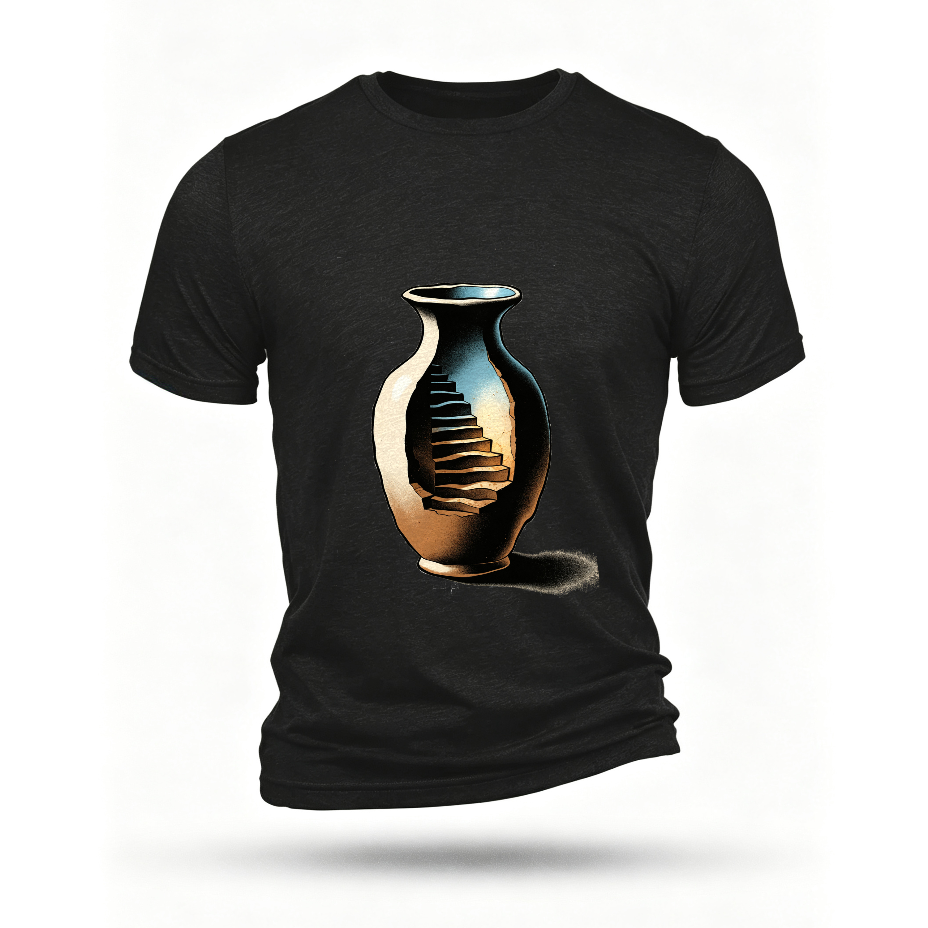 Black T-shirt, front print
