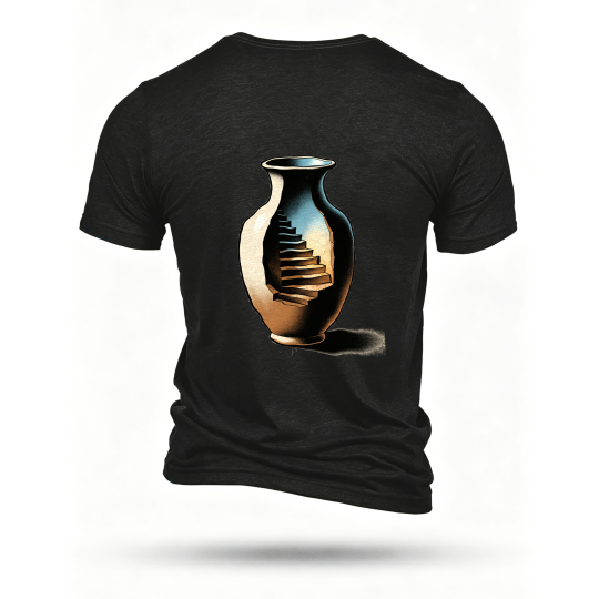 Black T-shirt, back print
