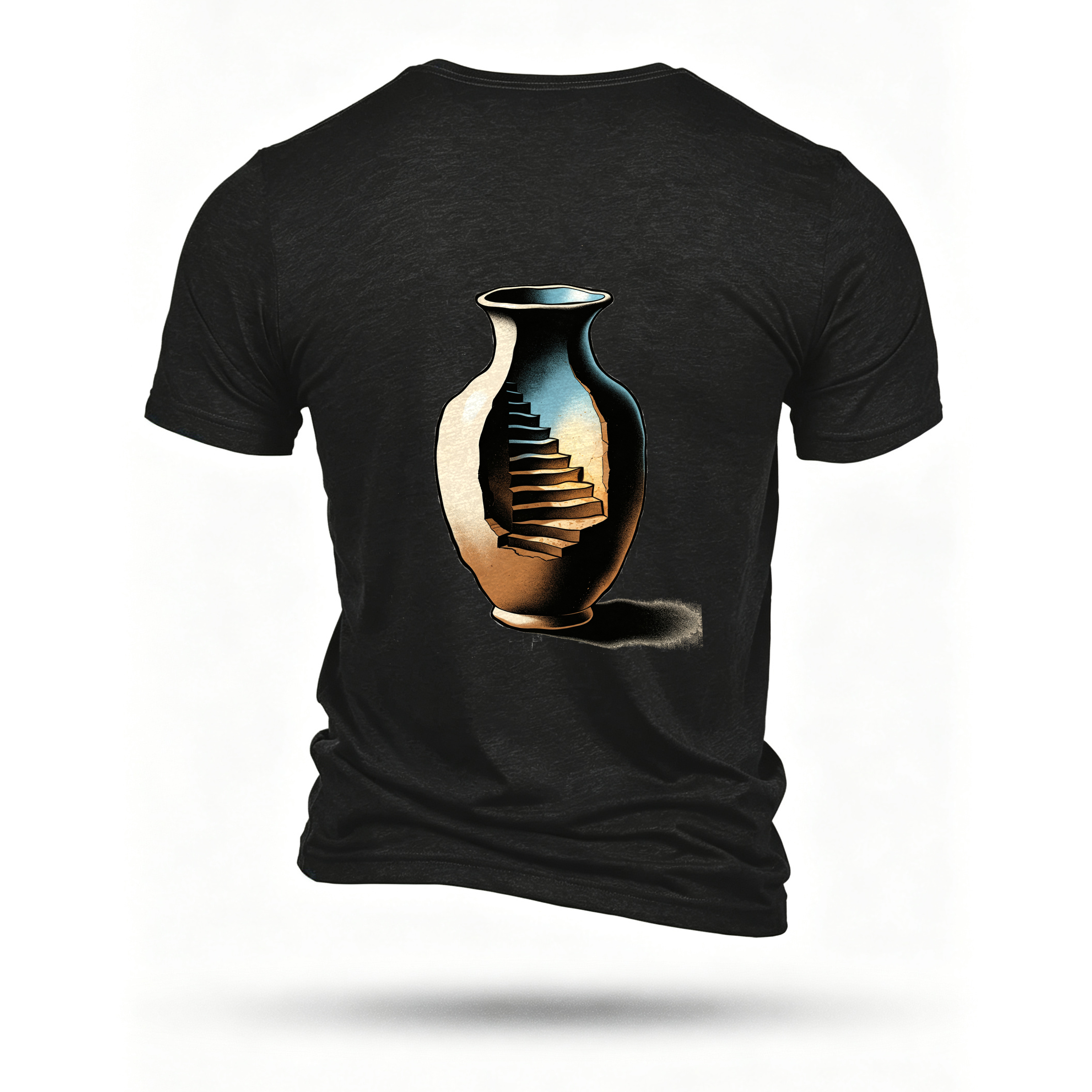 Black T-shirt, back print