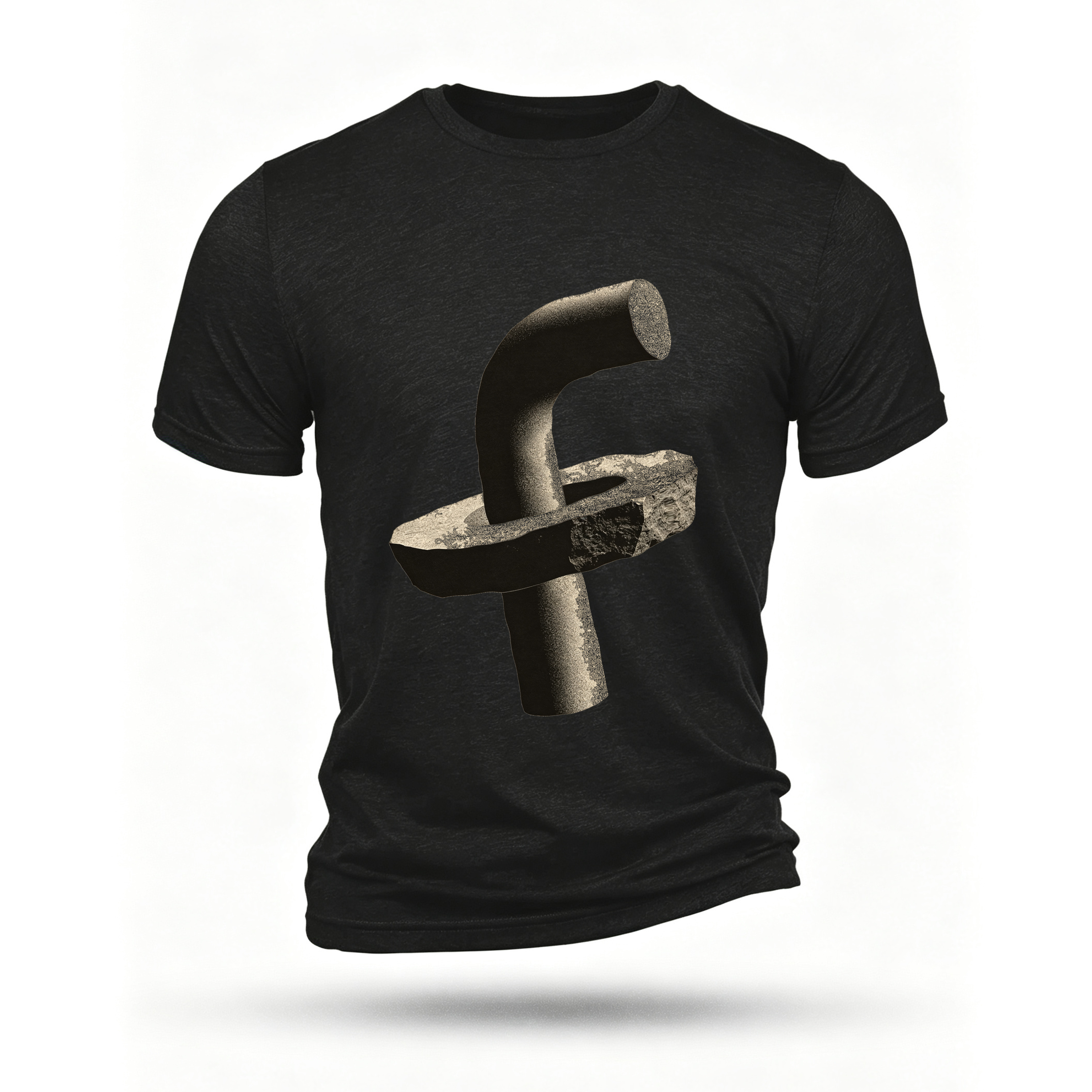 Black T-shirt, front print