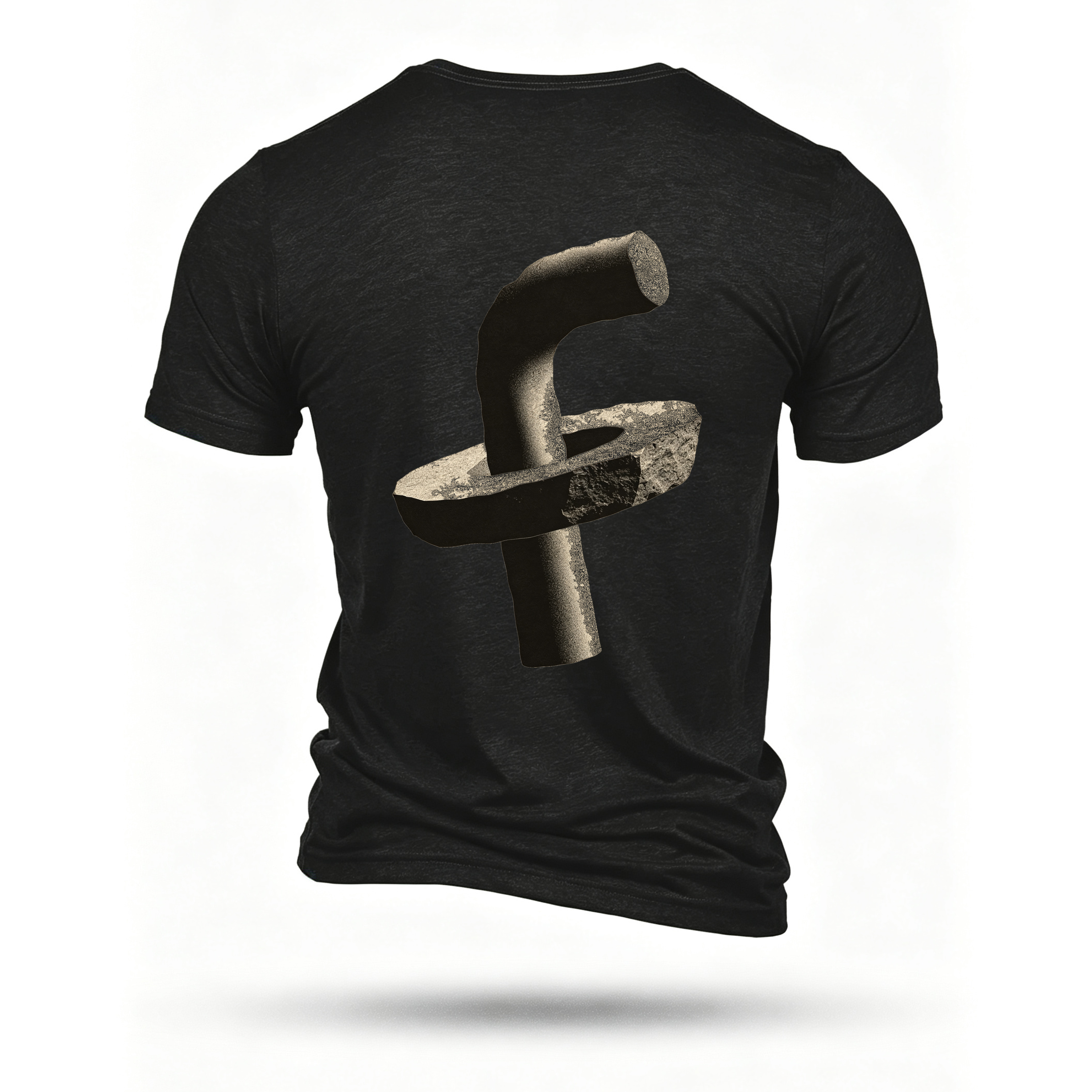 Black T-shirt, back print