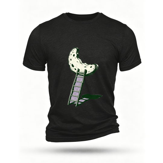 Black T-shirt, front print