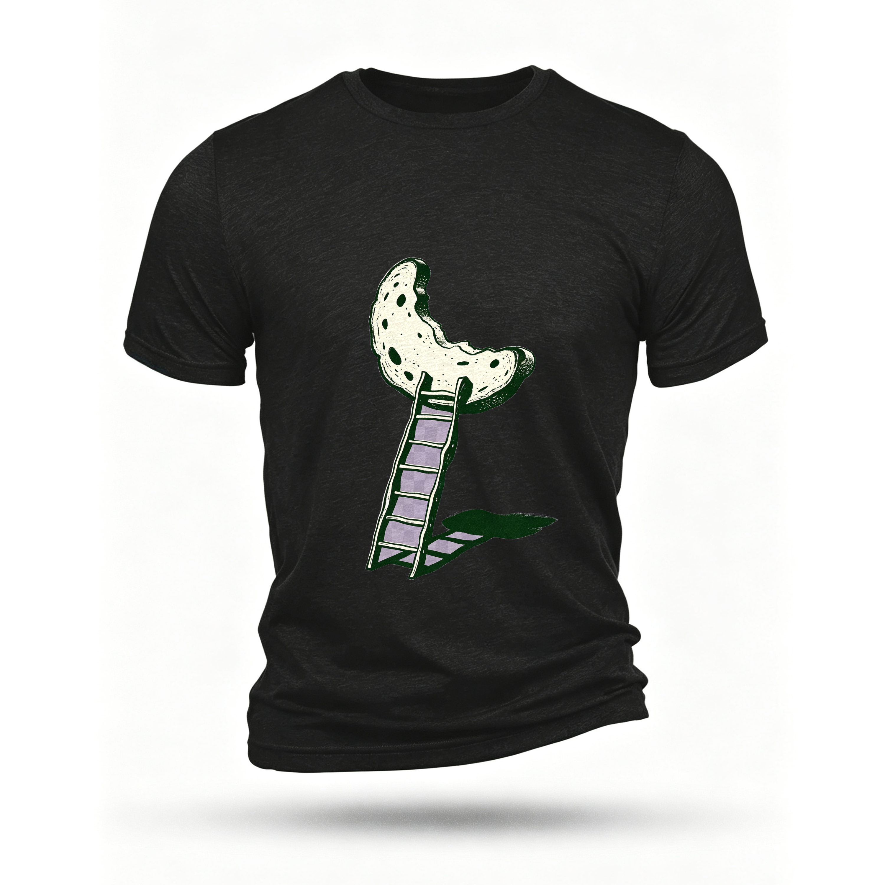 Black T-shirt, front print