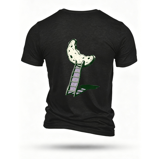Black T-shirt, back print