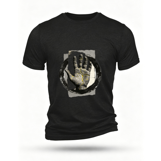 Black T-shirt, front print