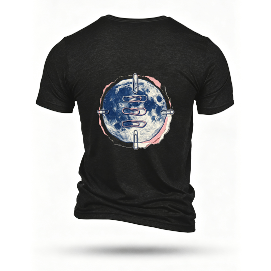 Black T-shirt, back print