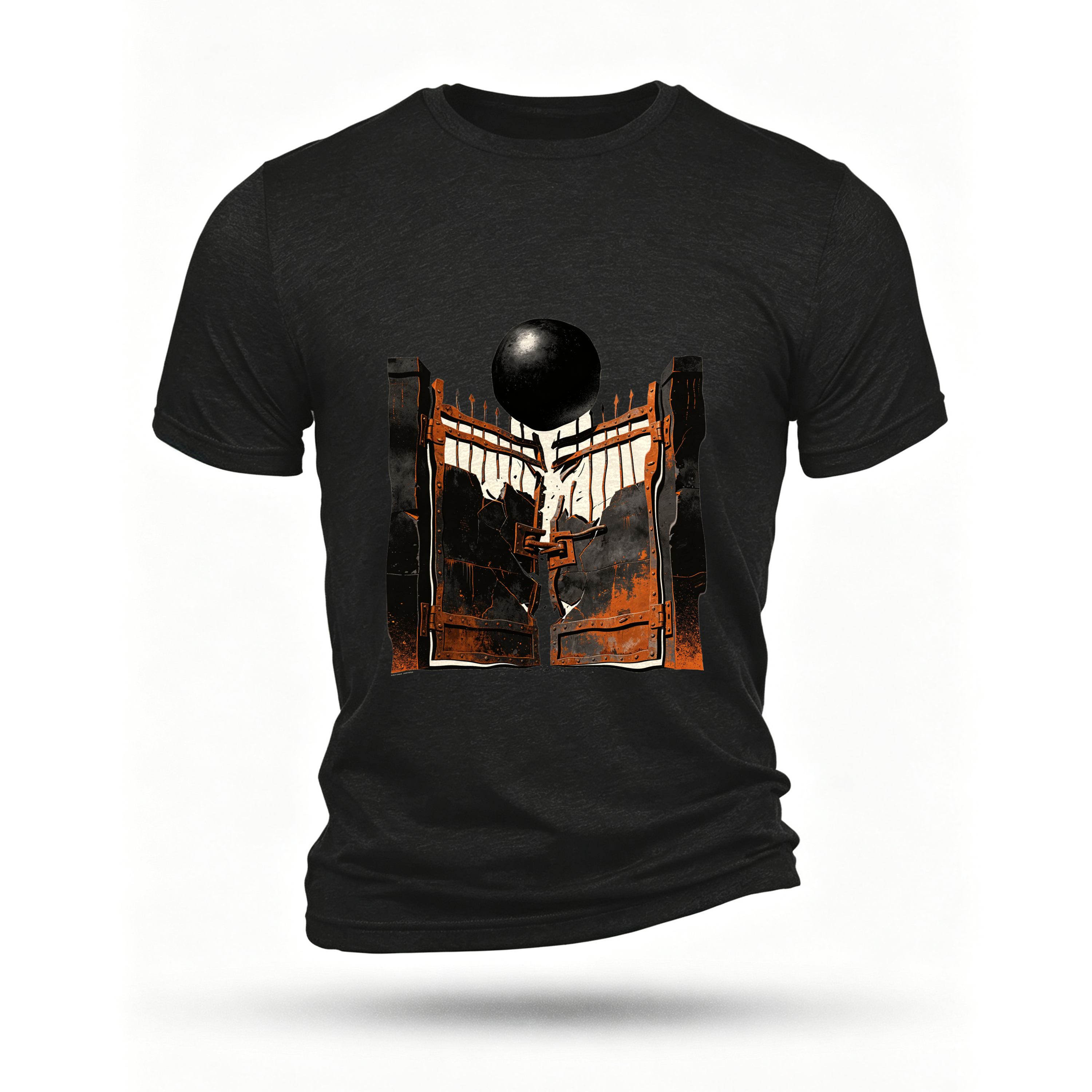 Black T-shirt, front print