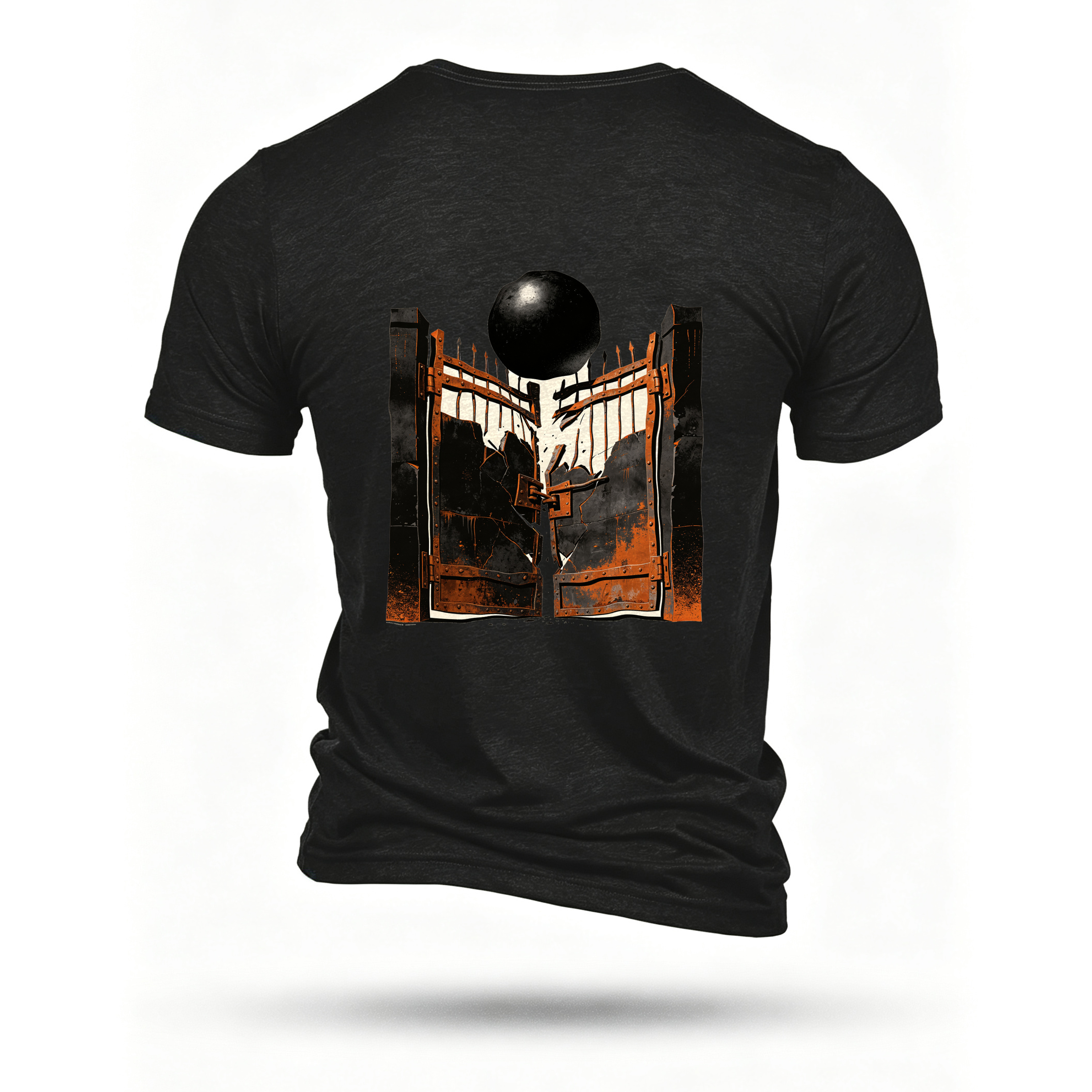 Black T-shirt, back print