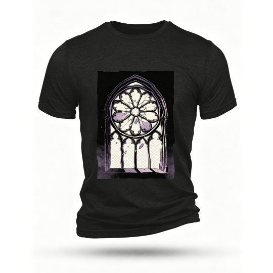Black T-shirt, front print