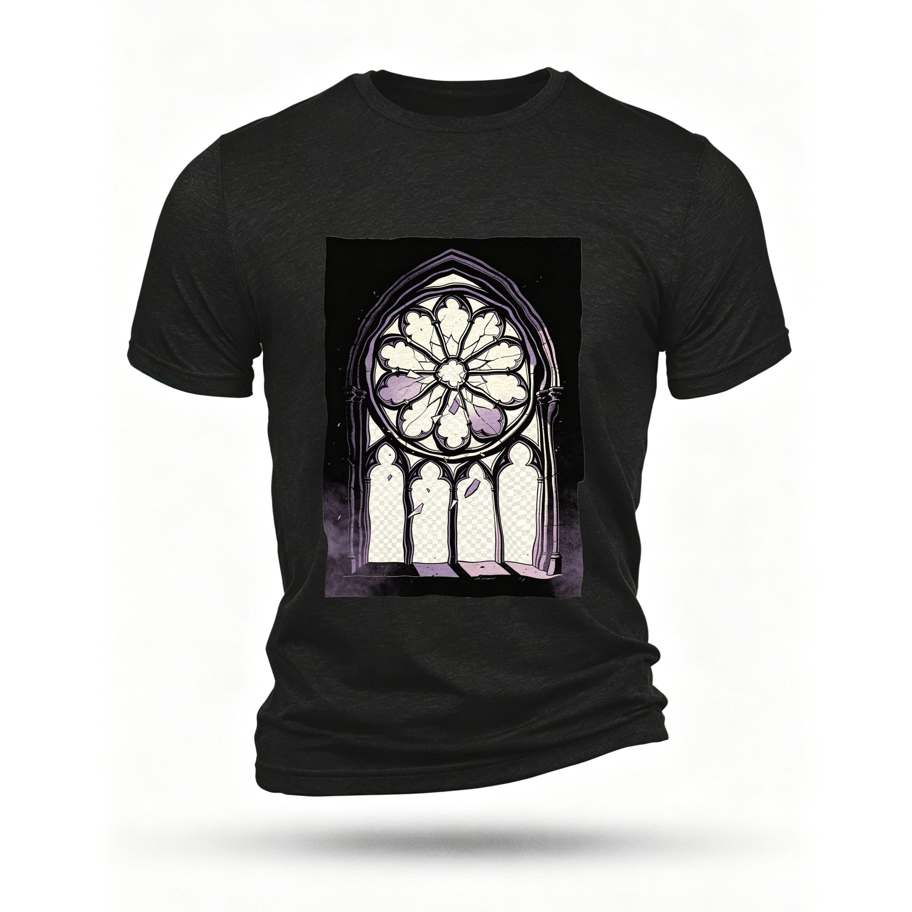 Black T-shirt, front print