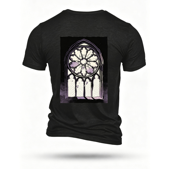 Black T-shirt, back print