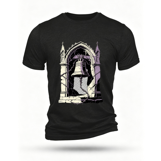 Black T-shirt, front print