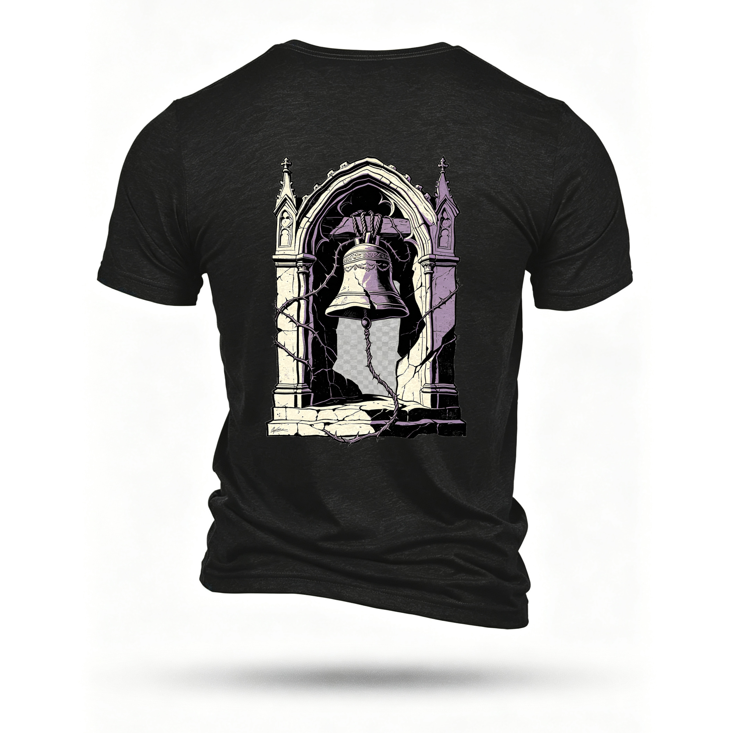 Black T-shirt, back print