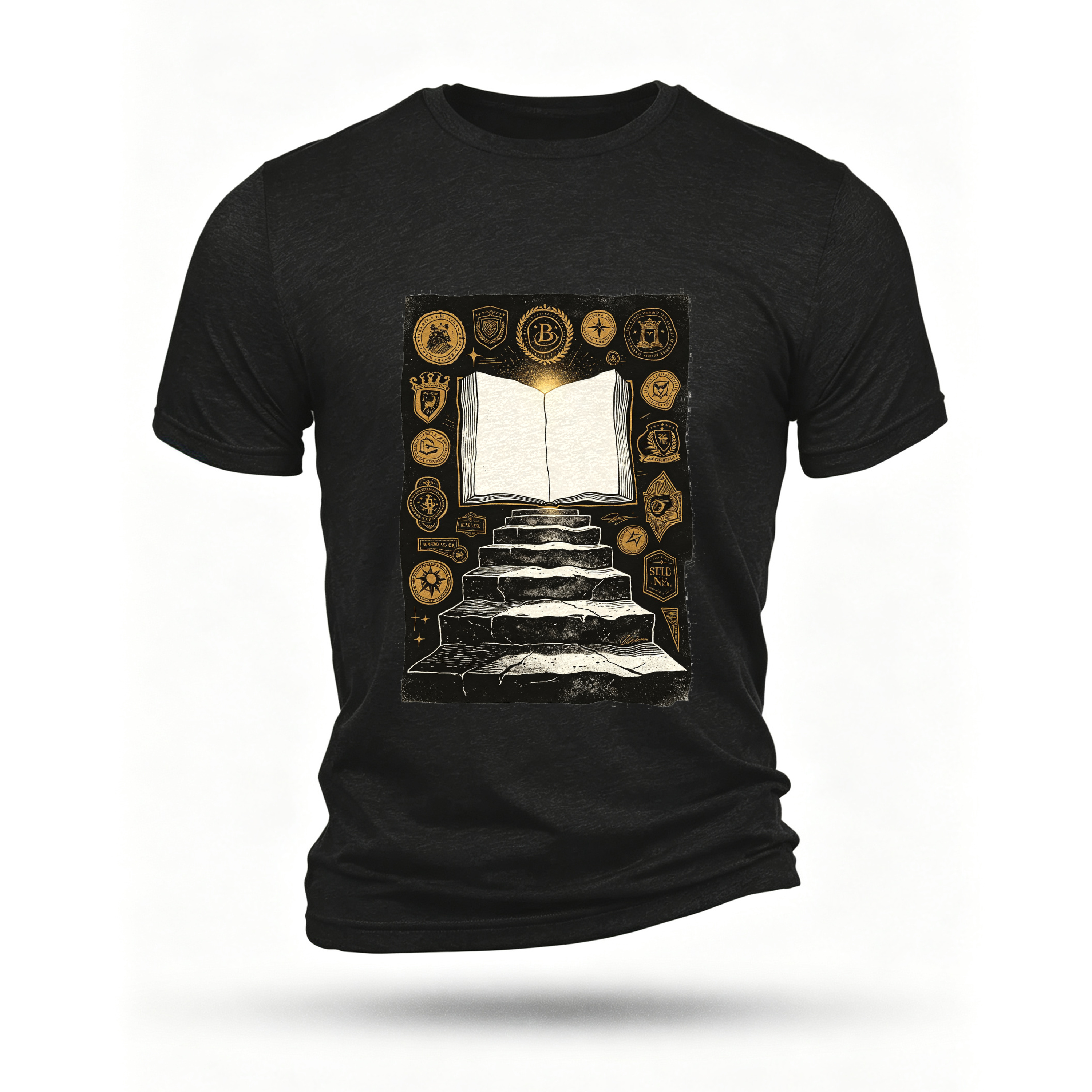 Black T-shirt, front print