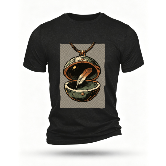 Black T-shirt, front print