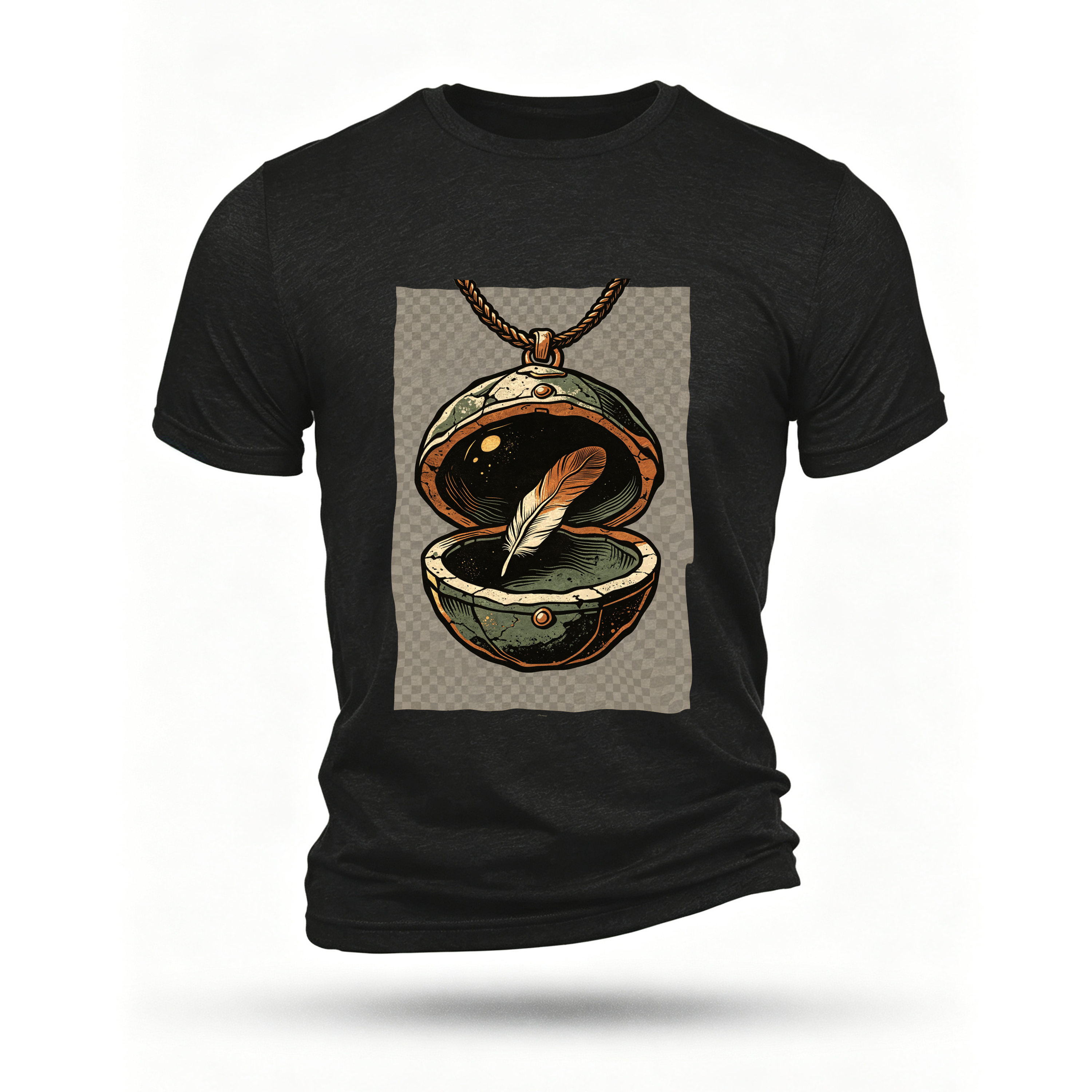 Black T-shirt, front print