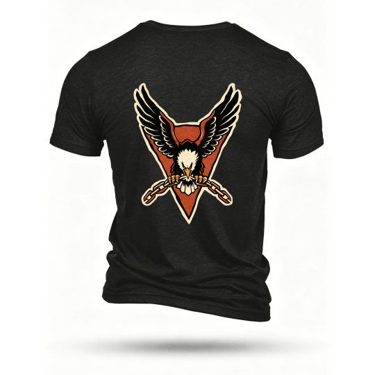Black T-shirt, back print